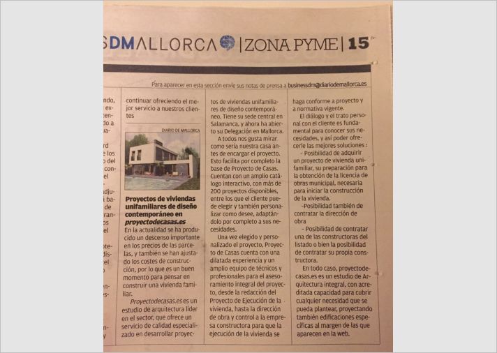 Imagen Proyectos de Casas en el Diario de Mallorca